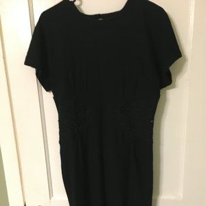 Vintage Black Wool Dress (size 6)